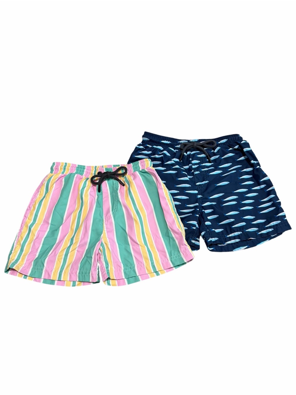 Pepita & Me Boys Swim Trunks Bundle (Set of 2) | Stripes & Minnows | Size 8